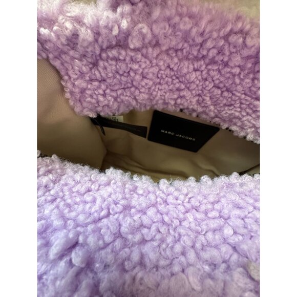 The Tote Bag By Marc Jacobs In Purple Sherpa With Black Adjustable Strap - Picture 5 of 6